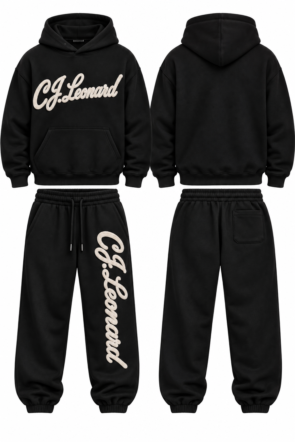 Black Chenille Sweatsuit