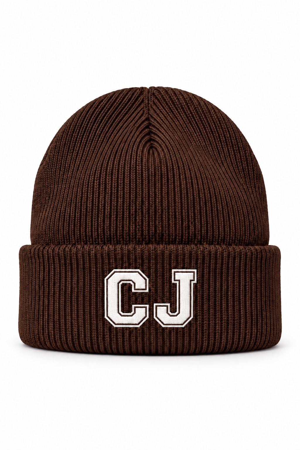 Brown CJ Embroidery Beanie (Ships October 3)