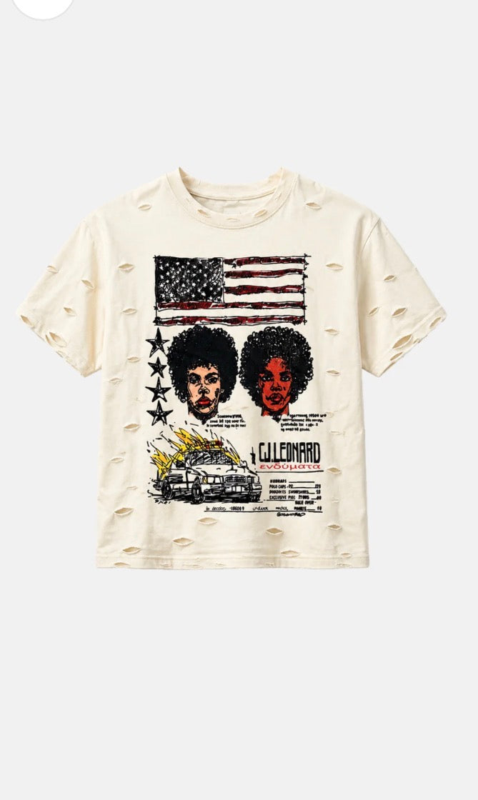 Off White Mass Destruction Distressed Tee