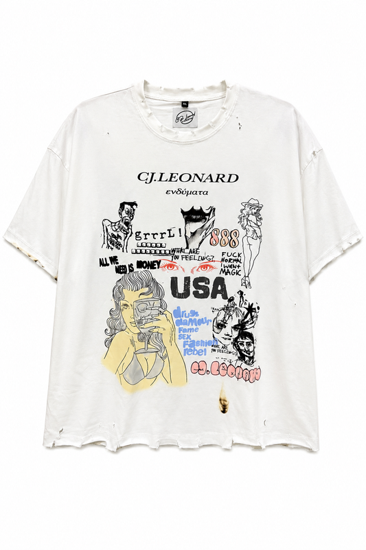 White Burn Distressed We Need Tee (Ships Immediately)