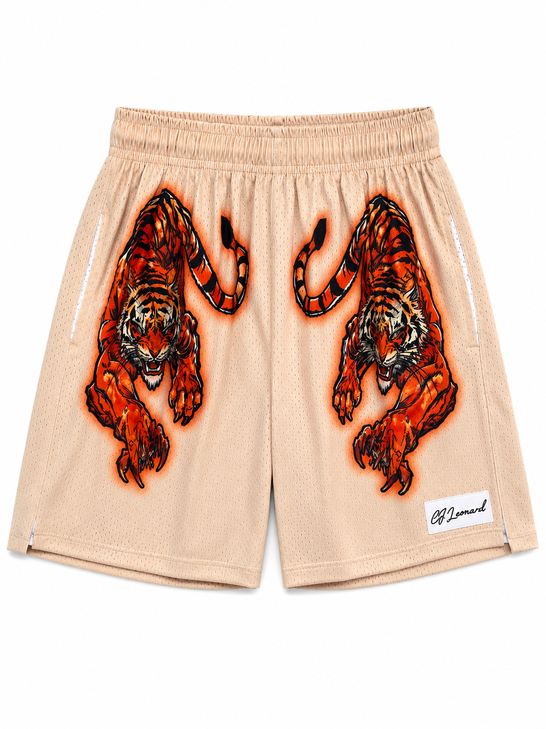 Tan Tiger Shorts (Ships Immediately)