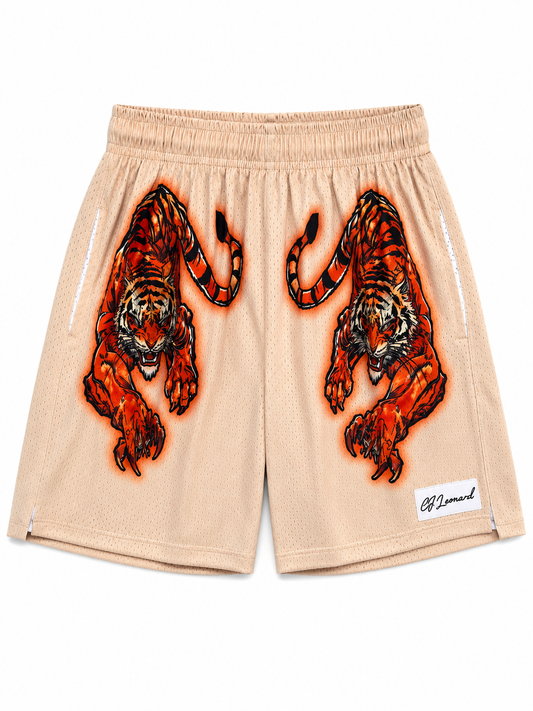Tan Tiger Shorts (Ships Immediately)