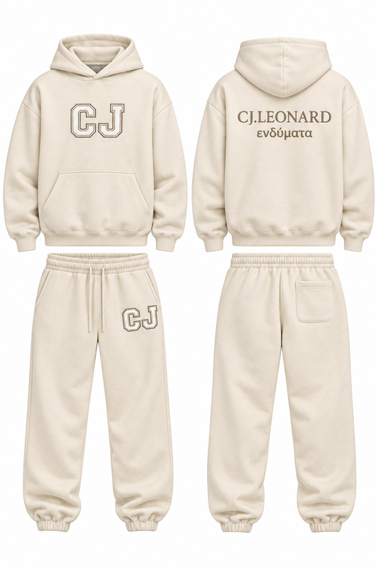 Sand CJ Embroidery Sweatsuit(Ships October 3)