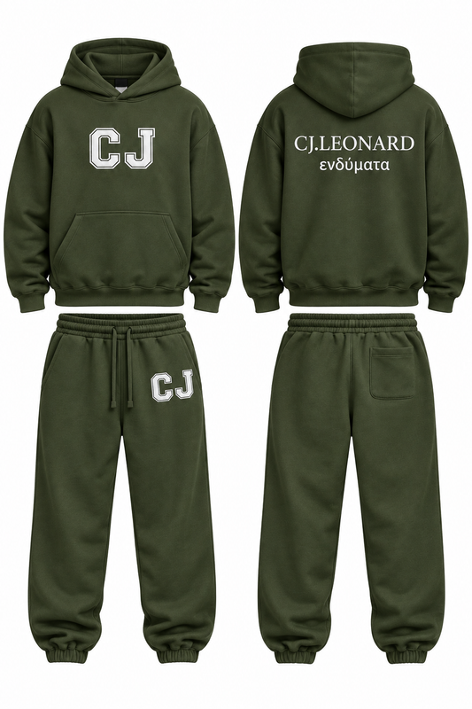 Olive CJ Embroidery Sweatsuit(Ships October 3)