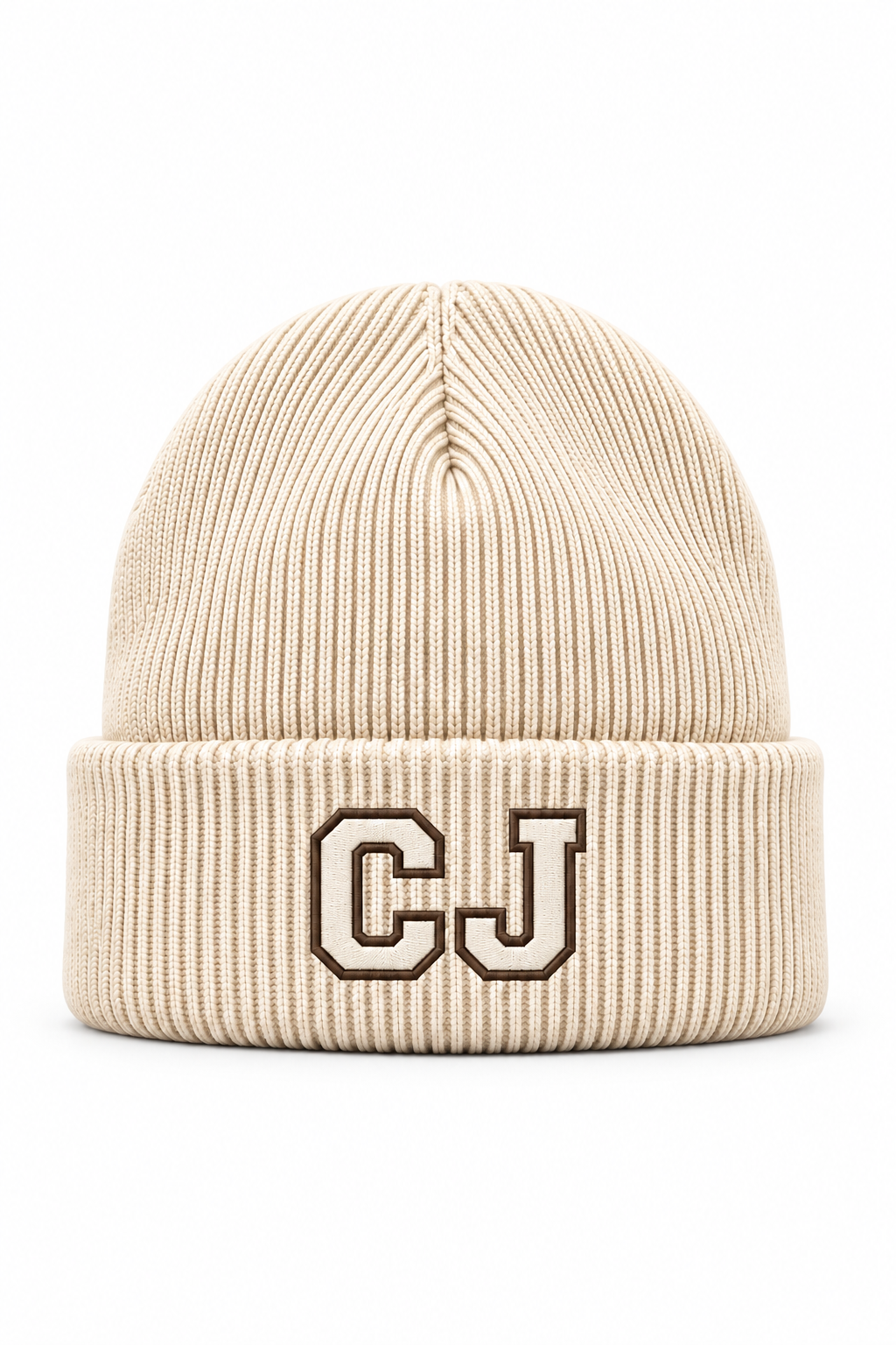 Sand CJ Embroidery Beanie (Ships October 3)