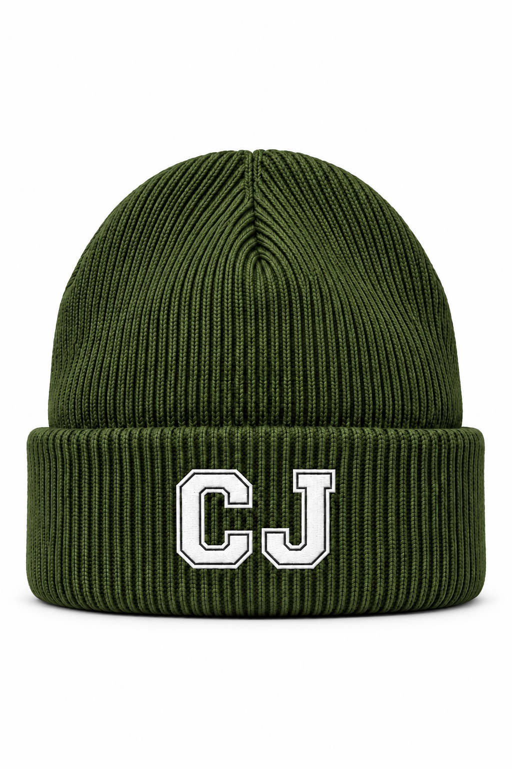 Olive CJ Embroidery Beanie (Ships October 3)