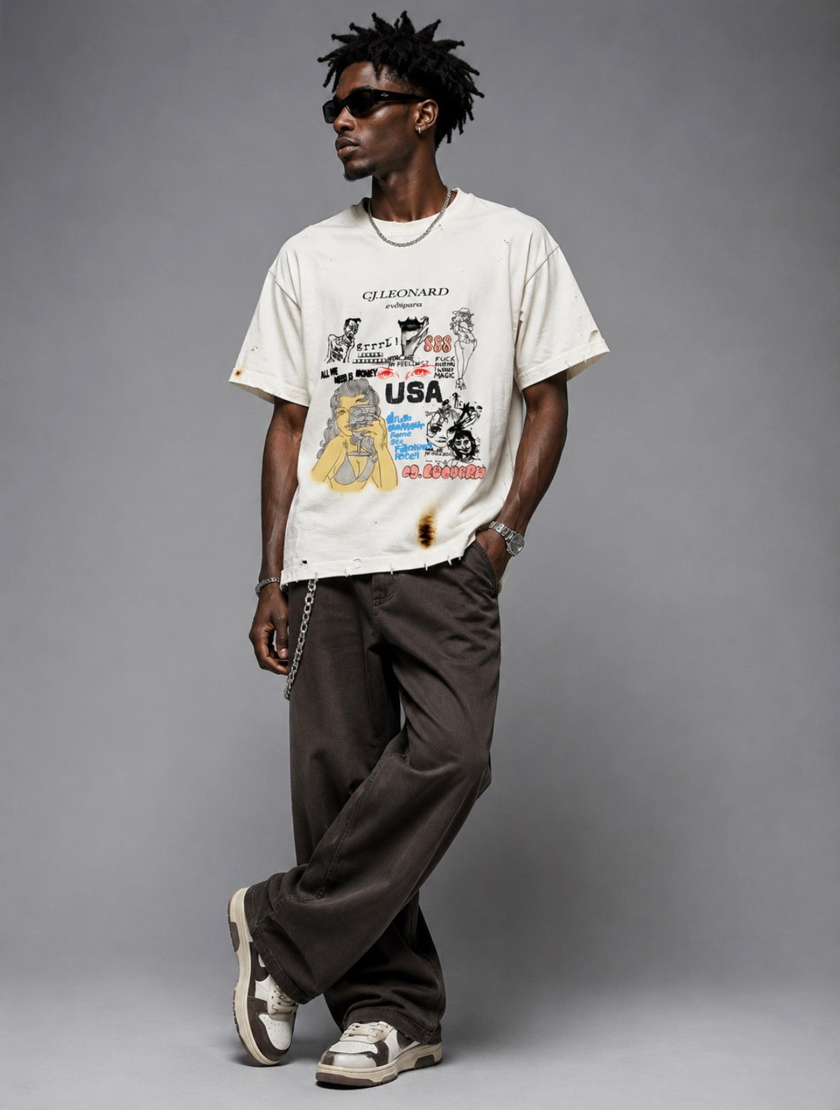 White Burn Distressed We Need Tee